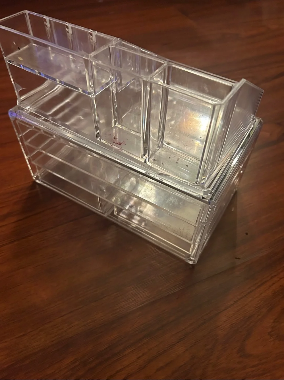 Clear Acrylic Makeup Organizer – 3-Drawer Storage & Lipstick Holder Bundle